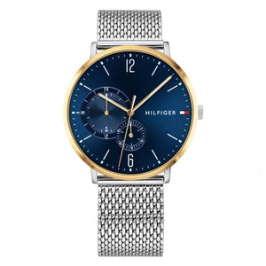 Tommy Hilfiger Brooklyn Quartz Blue Dial Silver Mesh Bracelet Watch for Men - 1791505 Authentic Buy Shop Now