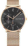 Tommy Hilfiger Brooklyn Grey Dial Gold Mesh Bracelet Watch for Men - 1791506 Authentic Buy Shop Now