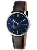 Tommy Hilfiger Cooper Blue Dial Brown Leather Strap Watch for Men - 1791508 Authentic Buy Shop Now