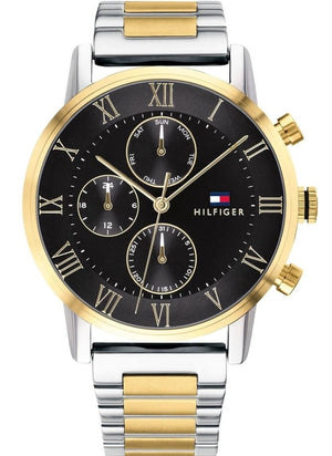 Tommy Hilfiger Analog Black Dial Two Tone Steel Strap Watch for Men - 1791539 Authentic Buy Shop Now