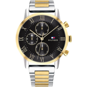 Tommy Hilfiger Analog Black Dial Two Tone Steel Strap Watch for Men - 1791539 Authentic Buy Shop Now