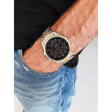 Tommy Hilfiger Decker Chronograph Black Dial Two Tone Steel Strap Watch for Men - 1791559 Authentic Buy Shop Now