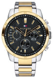 Tommy Hilfiger Decker Chronograph Black Dial Two Tone Steel Strap Watch for Men - 1791559 Authentic Buy Shop Now
