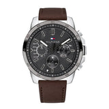 Tommy Hilfiger Decker Grey Dial Brown Leather Strap Watch for Men - 1791562 Authentic Buy Shop Now