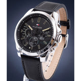 Tommy Hilfiger Decker Black Dial Black Leather Strap Watch for Men - 1791563 Authentic Buy Shop Now