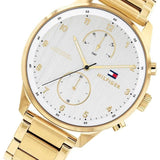 Tommy Hilfiger Chase Quartz White Dial Gold Steel Strap Watch for Men - 1791576 Authentic Buy Shop Now