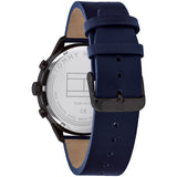 Tommy Hilfiger Chase Grey Dial Blue Leather Strap Watch for Men - 1791578 Authentic Buy Shop Now