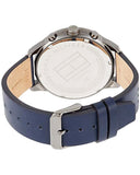 Tommy Hilfiger Chase Grey Dial Blue Leather Strap Watch for Men - 1791578 Authentic Buy Shop Now