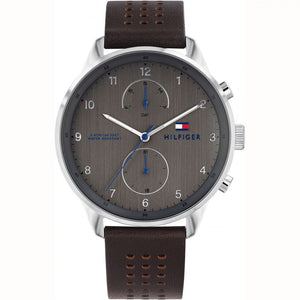Tommy Hilfiger Chase Quartz Brown Dial Brown Leather Strap Watch for Men - 1791579 Authentic Buy Shop Now