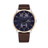 Tommy Hilfiger Hunter Blue Dial Brown Leather Strap Watch for Men - 1791605 Authentic Buy Shop Now