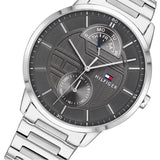 Tommy Hilfiger Hunter Grey Dial Silver Steel Strap Watch for Men - 1791608 Authentic Buy Shop Now