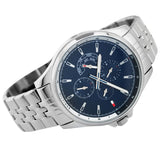 Tommy Hilfiger Shawn Multifunction Quartz Blue Dial Silver Steel Strap Watch for Men - 1791612 Authentic Buy Shop Now