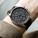 Tommy Hilfiger Shawn Multifunction Grey Dial Brown Leather Strap Watch for Men - 1791615 Authentic Buy Shop Now