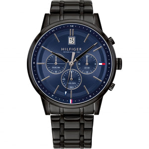Tommy Hilfiger Kyle Quartz Blue Dial Black Steel Strap Watch for Men - 1791633 Authentic Buy Shop Now