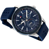 Tommy Hilfiger Austin Quartz Blue Dial Blue Rubber Strap Watch for Men - 1791635 Authentic Buy Shop Now