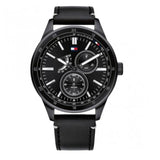 Tommy Hilfiger Austin Black Dial Black Leather Strap Watch for Men - 1791638 Authentic Buy Shop Now