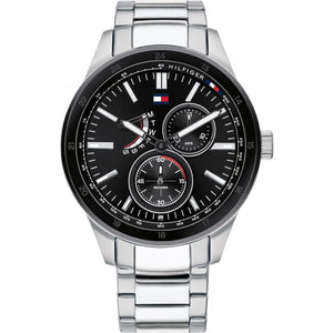 Tommy Hilfiger Austin Black Dial Silver Steel Strap Watch for Men - 1791639 Authentic Buy Shop Now