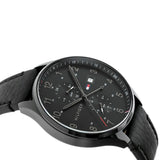 Tommy Hilfiger West Chronograph Black Dial Black Leather Strap Watch For Men - 1791711 Authentic Buy Shop Now