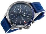 Tommy Hilfiger Bank Blue Dial Blue Rubber Strap Watch for Men - 1791721 Authentic Buy Shop Now