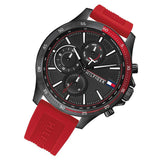 Tommy Hilfiger Multifunction Quartz Black Dial Red Rubber Strap Watch for Men - 1791722 Authentic Buy Shop Now
