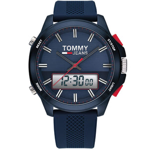 Tommy Hilfiger Digital Analog Blue Dial Blue Rubber Strap Watch For Men - 1791761 Authentic Buy Shop Now