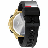 Tommy Hilfiger Jeans Digital Analog Gold Dial Black Rubber Strap Watch For Women - 1791762 Authentic Buy Shop Now