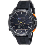 Tommy Hilfiger Jeans Analog Black Dial Black Silicone Strap Watch For Men - 1791763 Authentic Buy Shop Now