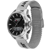 Tommy Hilfiger Digital Black Dial Silver Mesh Bracelet Watch For Men - 1791765 Authentic Buy Shop Now