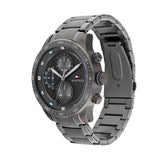 Tommy Hilfiger Trent Chronograph Grey Dial Grey Steel Strap Watch For Men - 1791806 Authentic Buy Shop Now