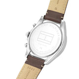 Tommy Hilfiger Parker Chronograph Blue Dial Brown Leather Strap Watch For Men - 1791837 Authentic Buy Shop Now