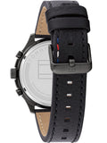 Tommy Hilfiger Asher Chronograph Black Dial Black Leather Strap Watch For Men - 1791854 Authentic Buy Shop Now