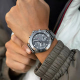 Tommy Hilfiger Larson Chronograph Grey Dial Silver Steel Strap Watch For Men - 1791918 Authentic Buy Shop Now