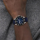 Tommy Hilfiger Larson Chronograph Blue Dial Blue Rubber Strap Watch For Men - 1791920 Authentic Buy Shop Now