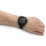 Tommy Hilfiger Mason Chronograph Black Dial Black Steel Strap Watch For Men - 1791935 Authentic Buy Shop Now