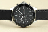Tommy Hilfiger Larson Chronograph Black Dial Black Leather Strap Watch For Men - 1791984 Authentic Buy Shop Now