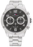 Tommy Hilfiger Blaze Chronograph Black Dial Silver Steel Strap Watch For Men - 1792029 Authentic Buy Shop Now