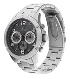 Tommy Hilfiger Blaze Chronograph Black Dial Silver Steel Strap Watch For Men - 1792029 Authentic Buy Shop Now