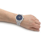 Tommy Hilfiger Lars Chronograph Blue Dial Silver Steel Strap Watch For Men - 1792059 Authentic Buy Shop Now