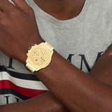 Tommy Hilfiger Lars Chronograph Gold Dial Gold Steel Strap Watch For Men - 1792060 Authentic Buy Shop Now