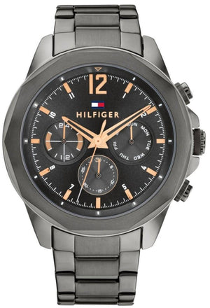 Tommy Hilfiger Lars Chronograph Black Dial Black Steel Strap Watch For Men - 1792061 Authentic Buy Shop Now