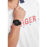 Tommy Hilfiger Lars Chronograph Black Dial Black Leather Strap Watch For Men - 1792062 Authentic Buy Shop Now