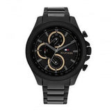 Tommy Hilfiger Clark Chronograph Black Dial Black Steel Strap Watch For Men - 1792081 Authentic Buy Shop Now