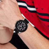Tommy Hilfiger Clark Chronograph Black Dial Black Rubber Strap Watch For Men - 1792082 Authentic Buy Shop Now