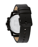 Tommy Hilfiger Troy Chronograph Black Dial Black Leather Strap Watch For Men - 1792110 Authentic Buy Shop Now