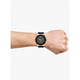 Guess Force Blue & Rose Gold Dial Blue Silicone Strap Watch For Men - W0674G2 Authentic Buy Shop Now