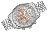 Michael Kors Lexington Chronograph Silver Dial Silver Steel Strap Watch for Men - MK8515 Authentic Buy Shop Now