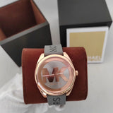 Michael Kors Janelle Three Hand Grey Dial Grey Rubber Strap Watch For Women - MK7314 Authentic Buy Shop Now