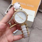Michael Kors Parker Mother of Pearl Dial Two Tone Steel Strap Watch for Women - MK6400 Authentic Buy Shop Now