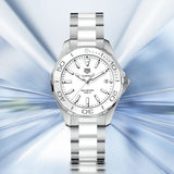 Tag Heuer Aquaracer Quartz White Dial Two Tone Steel Strap Watch Women - WAY131B.BA0914 Authentic Buy Shop Now