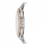 Michael Kors Layton Three Hand Mother of Pearl White Dial Two Tone Steel Strap Watch For Women - MK6849 Authentic Buy Shop Now